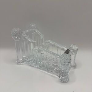 Vintage Clear Glass Lead Crystal Tape Dispenser Desk Accessory